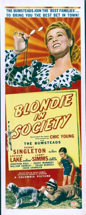 Framed Print : BLONDIE IN SOCIETY, top: Penny Singleton, bottom from left: Arthur Lake, Larry Simms, 1941