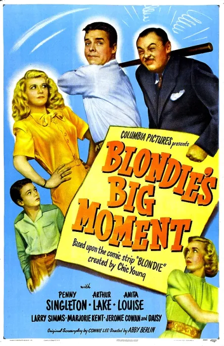 Framed Print : BLONDIE'S BIG MOMENT, US poster, clockwise from left: Larry Simms, Penny Singleton, Arthur Lake, Jerome Cowan, Anita Louise, 1947 Framed Print : BLONDIE'S BIG MOMENT, US poster, clockwise from left: Larry Simms, Penny Singleton, Arthur Lake, Jerome Cowan, Anita Louise, 1947