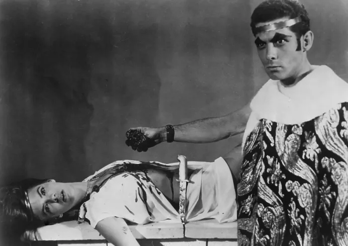 Framed Print : BLOOD FEAST, from left: Louise Kamp, Mal Arnold, 1963