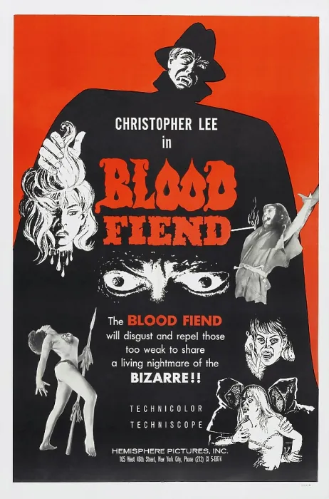 Framed Print : BLOOD FIEND, (aka THEATRE OF DEATH), US poster art, top: Christopher Lee, 1967 Framed Print : BLOOD FIEND, (aka THEATRE OF DEATH), US poster art, top: Christopher Lee, 1967