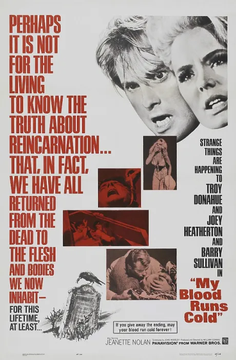 Framed Print : MY BLOOD RUNS COLD, US lobbycard, from left: Troy Donahue, Joey Heatherton, 1965