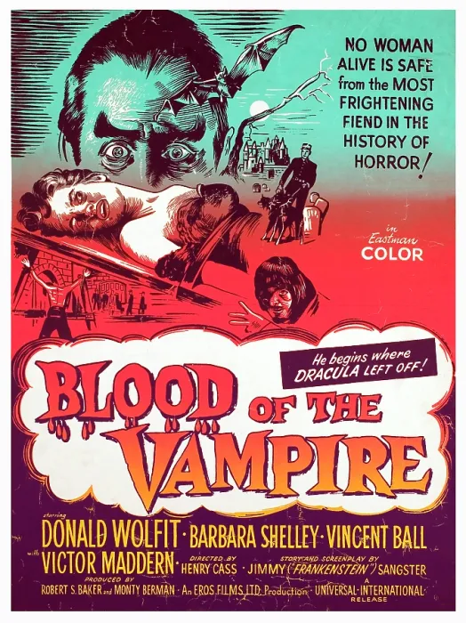 Framed Print : BLOOD OF THE VAMPIRE, Donald Wolfit, Barbara Shelley, Victor Maddern, 1958