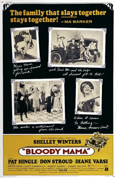 Framed Print : BLOODY MAMA, clockwise from top left: Diane Varsi, Don Stroud, Robert Walden, Shelley Winters, Clint Kimbrough, Robert De Niro, Shelley Winters on poster art, 1970 Framed Print : BLOODY MAMA, clockwise from top left: Diane Varsi, Don Stroud, Robert Walden, Shelley Winters, Clint Kimbrough, Robert De Niro, Shelley Winters on poster art, 1970