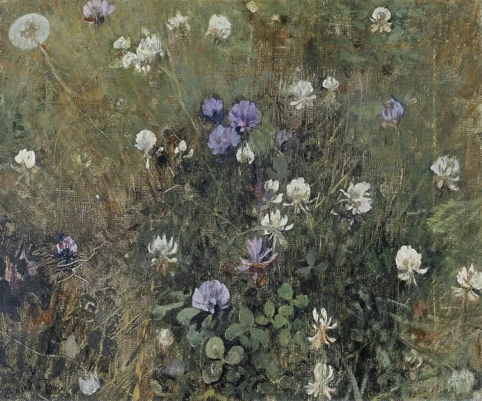 Framed Print : Blooming Clover, by Jac van Looij, c. 1897, Dutch painting, oil on canvas. Close-up study of a clover in a meadow (BSLOC_2016_2_290) Framed Print : Blooming Clover, by Jac van Looij, c. 1897, Dutch painting, oil on canvas. Close-up study of a clover in a meadow (BSLOC_2016_2_290)