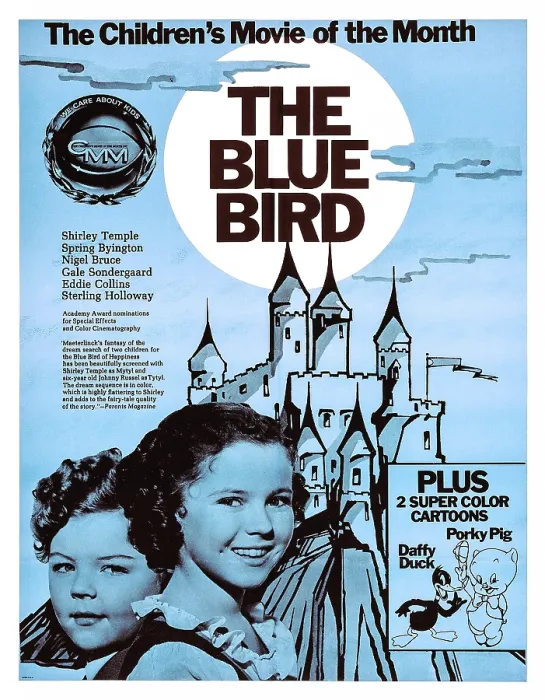 Framed Print : THE BLUE BIRD, US poster, bottom left from left: Johnny Russell, Shirley Temple, bottom right from left: Daffy Duck, Porky Pig, 1940