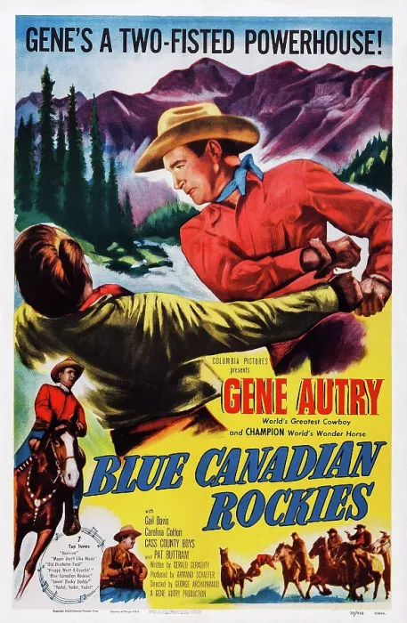 Framed Print : BLUE CANADIAN ROCKIES, U.S. poster, Gene Autry (top right), 1952 Framed Print : BLUE CANADIAN ROCKIES, U.S. poster, Gene Autry (top right), 1952