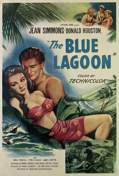 Framed Print : THE BLUE LAGOON, from left, Jean Simmons, Donald Houston, 1949