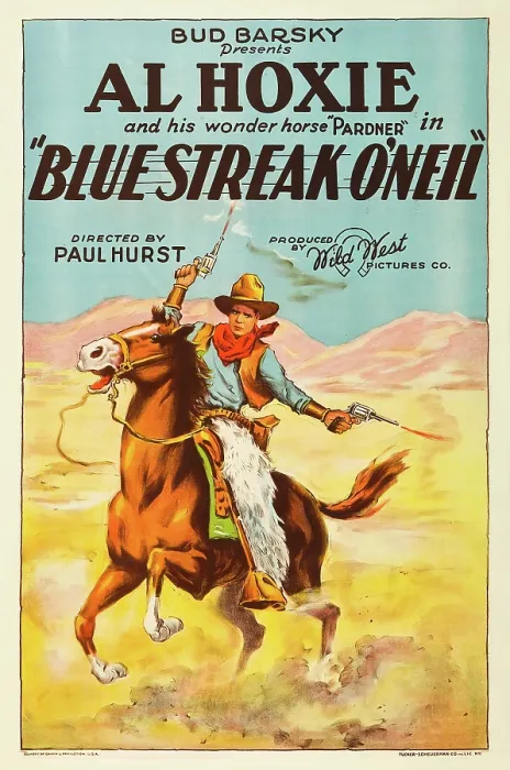 Framed Print : BLUE STREAK O'NEIL, Al Hoxie on US poster art, 1926 Framed Print : BLUE STREAK O'NEIL, Al Hoxie on US poster art, 1926