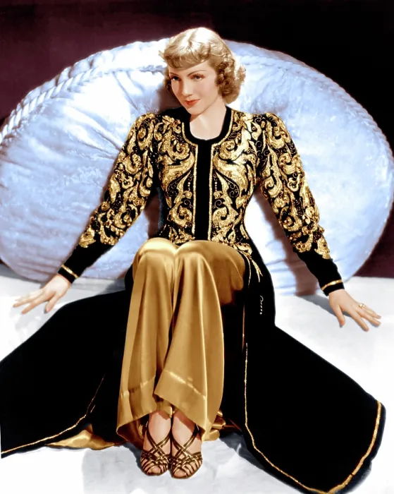 Framed Print : BLUEBEARD'S EIGHTH WIFE, Claudette Colbert, in a costume designed by Travis Banton, 1938
