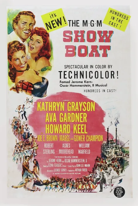 Framed Print : SHOW BOAT, US poster art, from top: Howard Keel, Ava Gardner, Kathryn Grayson, 1952
