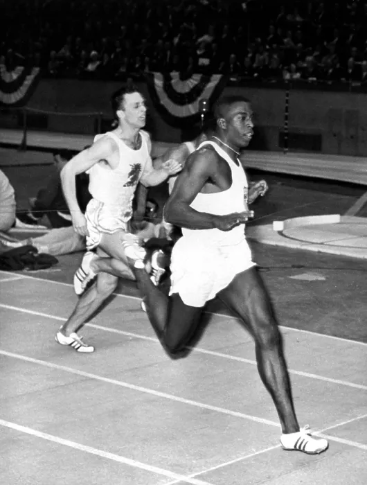 Framed Print : Bob Hayes, winning the 60-yard dash at the 96th Annual N.Y. Athletic Club Track Meet, New York, NY, 02 / 13 / 64. Courtesy: CSU Archives  /  Everett Collection