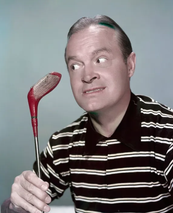 Framed Print : Bob Hope with golf club, circa 1950s Framed Print : Bob Hope with golf club, circa 1950s