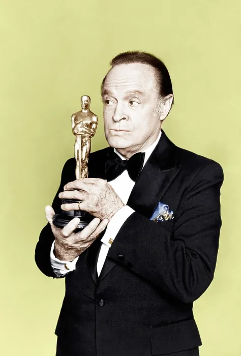 Framed Print : Bob Hope holds an Oscar statuette, ca. 1970s