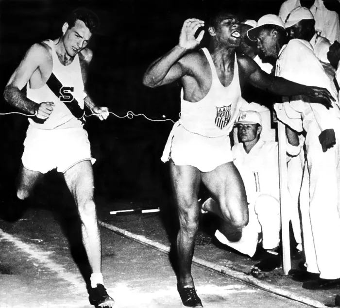 Framed Print : Bob Mathias beaten by Milton Cambell, 1950s. Courtesy: CSU Archives / Everett Collection Framed Print : Bob Mathias beaten by Milton Cambell, 1950s. Courtesy: CSU Archives / Everett Collection