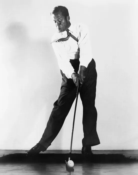 Framed Print : Bobby Jones, (1902-1971). A high-speed photograph of Bobby Jones making an iron shot by Harold Edgerton for A.G. Spalding & Brothers in 1938