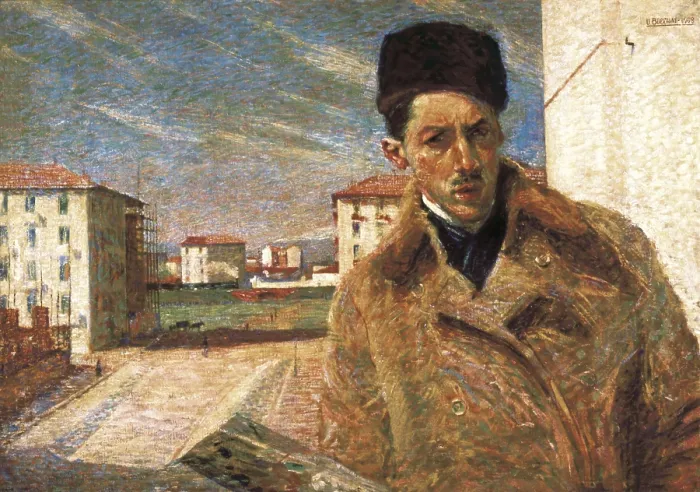 Framed Print : BOCCIONI, Umberto (1882-1916). Self-portrait. 1908. Oil on canvas. ITALY. Milan. Pinacotheca of Brera. AISA / Everett Collection**US SALES ONLY**