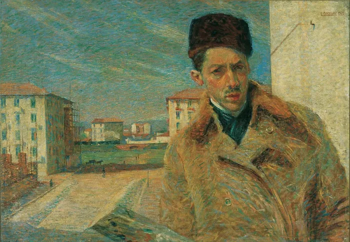 Framed Print : Boccioni Umberto, Self-Portrait, 1908, 20th Century, oil on canvas, Italy, Lombardy, Milan, Brera Art Gallery, (580628) Everett CollectionMondadori Portfolio**US SALES ONLY**