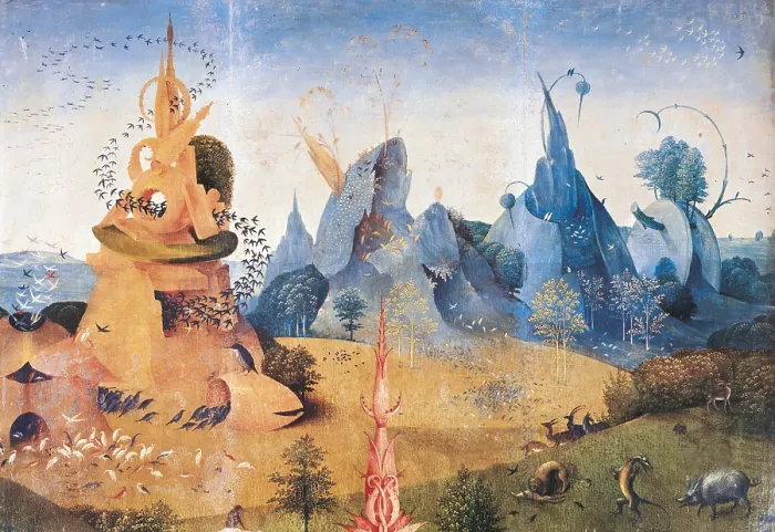 Framed Print : Bodies of Christian Martyrs Brought by the Angels, by Van Aeken Joren Anthoniszoon known as Bosch Hieronymus, 16th Century, 1503 -1504, oil on panel, cm 220 x 195 - Spain