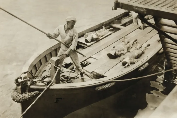 Framed Print : Bodies of US sailors killed in action in Vera Cruz returning to the USS Vermont, April 1914
