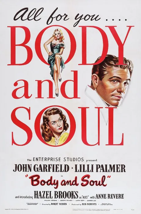 Framed Print : BODY AND SOUL, left top: Hazel Brooks, left bottom: Lilli Palmer, far right: John Garfield, 1947 Framed Print : BODY AND SOUL, left top: Hazel Brooks, left bottom: Lilli Palmer, far right: John Garfield, 1947