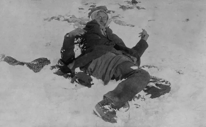 Framed Print : Body of Spotted Elk (aka Big Foot), Chief of the Miniconjou, after the Wounded Knee Massacre