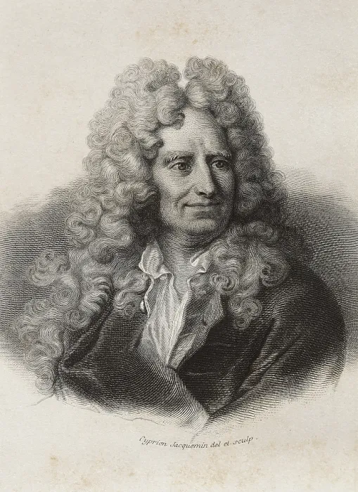 Framed Print : BOILEAU, Nicolas, also called 'Boileau-Despraux' (1631-1711). French poet. Etching. AISA / Everett Collection**US SALES ONLY**