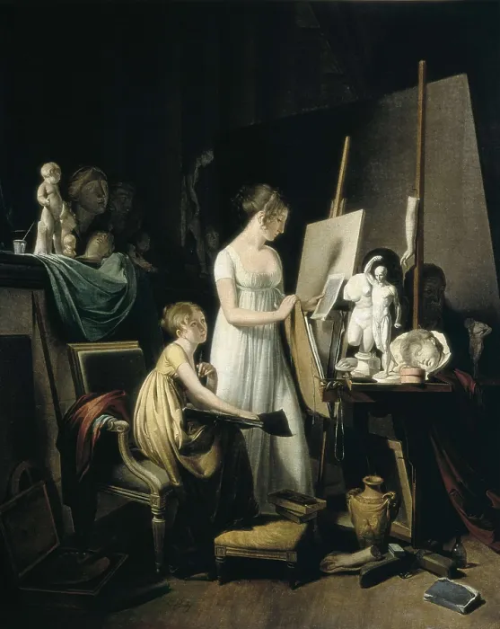 Framed Print : BOILLY, Louis Leopold (1761-1845). A Painter's Studio. ca. 1800. Neoclassicism. Oil on canvas. UNITED STATES OF AMERICA. Washington. National Gallery of Art