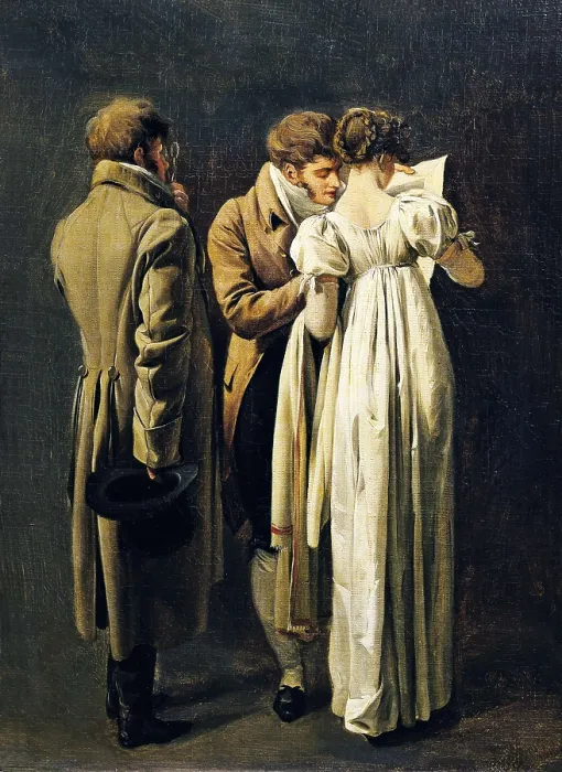 Framed Print : BOILLY, Louis Leopold (1761-1845). The Amateur Print Collectors (Les amateurs d'estampes). beg. 19th c. Neoclassicism. Oil on canvas. FRANCE. Paris. Louvre Museum