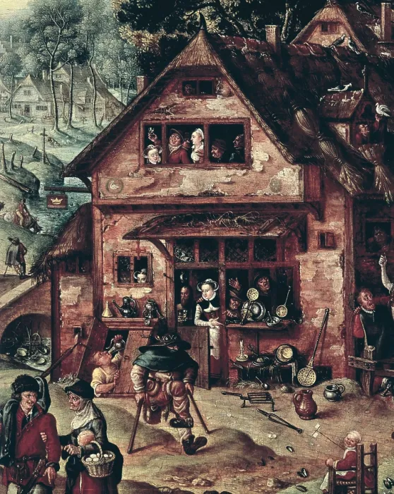 Framed Print : BOL, Hans (1534-1593); BOL, Hans (1534-1593). Village scene. 1550 - 1593; Village scene. 1550 - 1593. Gothic art. Painting. CZECH Rep.. Prague. National Museum