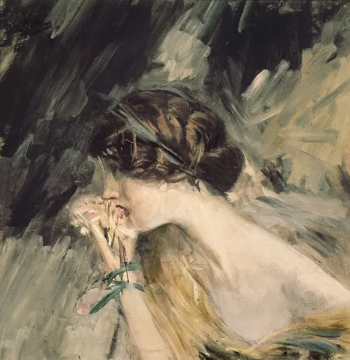 Framed Print : BOLDINI, Giovanni (1842-1931). Jeanne. end 19th-beg. 20th c. Impressionism. Oil on canvas. ITALY. Milan. Galleria d'Arte Moderna (Gallery of Modern Art)