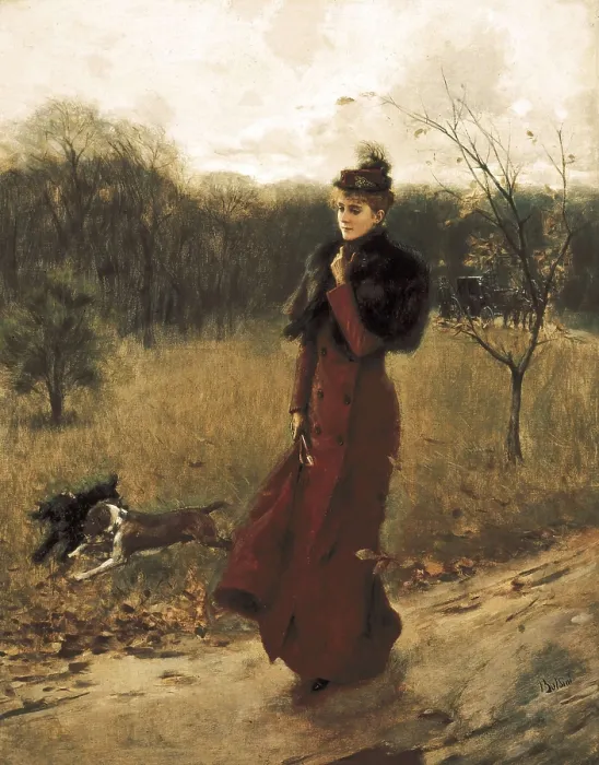 Framed Print : BOLDINI, Giovanni (1842-1931). Walk through the Park. beg. 20th c. Impressionism. Oil on canvas. ITALY. Naples. National Museum of Capodimonte