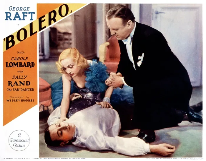 Framed Print : BOLERO, US poster art, from left, George Raft, Carole Lombard, William Frawley, 1934