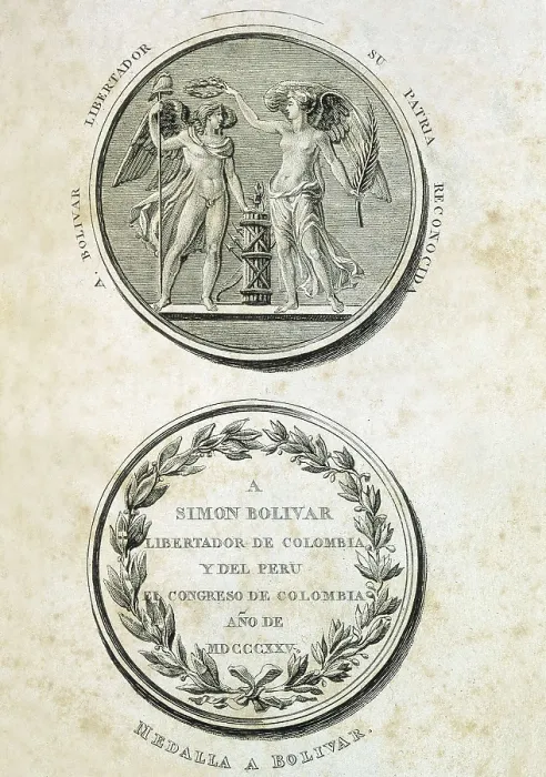 Framed Print : BOLIVAR, Simn (1783-1830). Design of a commemorative medal (1825). Etching. ECUADOR. Quito. Aurelio Espinosa Polit Ecuadorian Library. AISA / Everett Collection**US SALES ONLY** Framed Print : BOLIVAR, Simn (1783-1830). Design of a commemorative medal (1825). Etching. ECUADOR. Quito. Aurelio Espinosa Polit Ecuadorian Library. AISA / Everett Collection**US SALES ONLY**
