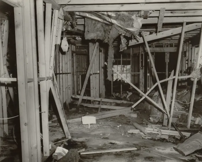 Framed Print : Bomb attack on NAACP. Ku Klux Klan bomb damage to the home of Dr. C.O. Simpkins, vice president of the NAACP's Shreveport, Louisiana branch. 1957