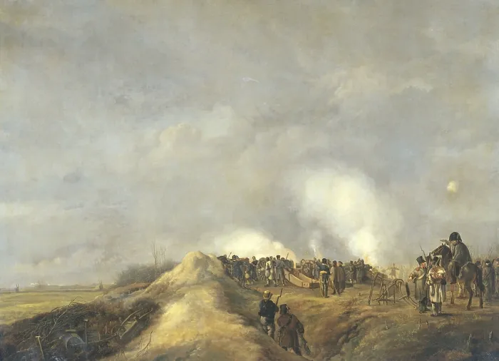 Framed Print : Bombardment of Naarden, April 1814, by Pieter Gerardus van Os, Dutch painting, oil on canvas