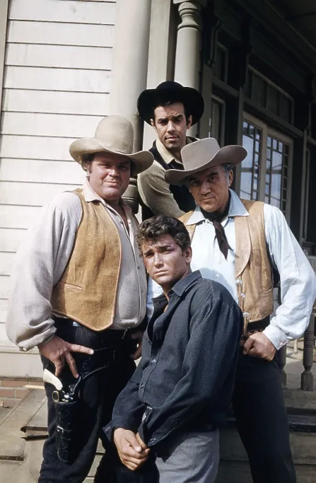 Framed Print : BONANZA, (clockwise from top): Pernell Roberts, Lorne Greene, Michael Landon, Dan Blocker, (1959), 1959-1973 Framed Print : BONANZA, (clockwise from top): Pernell Roberts, Lorne Greene, Michael Landon, Dan Blocker, (1959), 1959-1973