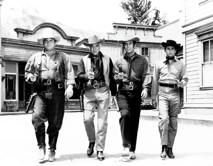 Framed Print : BONANZA, Dan Blocker, Lorne Greene, Pernell Roberts, Michael Landon, 1959-73