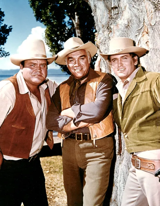 Framed Print : BONANZA, from left: Dan Blocker, Lorne Greene, Michael Landon, 1959-73 Framed Print : BONANZA, from left: Dan Blocker, Lorne Greene, Michael Landon, 1959-73