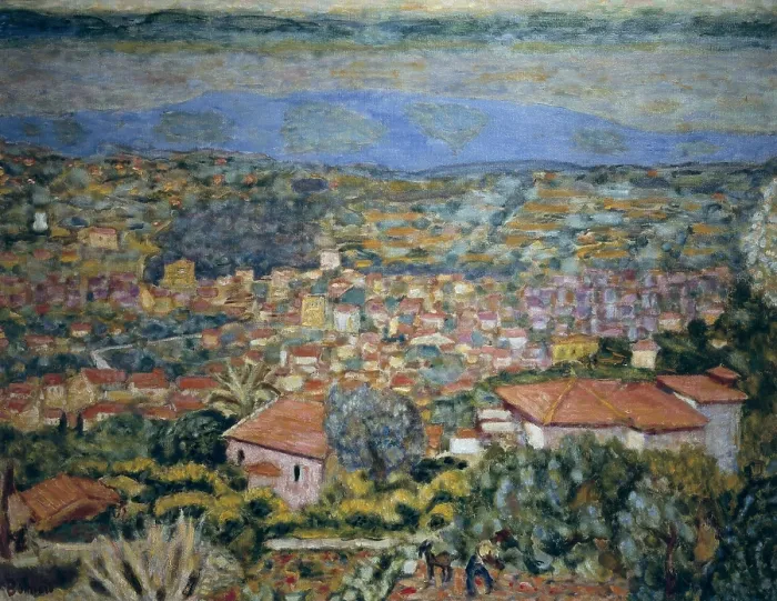Framed Print : BONNARDPierre (1867-1947). View of Le CannetRoofs. 1941-1942. Symbolism. Les Nabis. Oil on canvas. Private Collection. AISA / Everett Collection - Image has fine art copyright