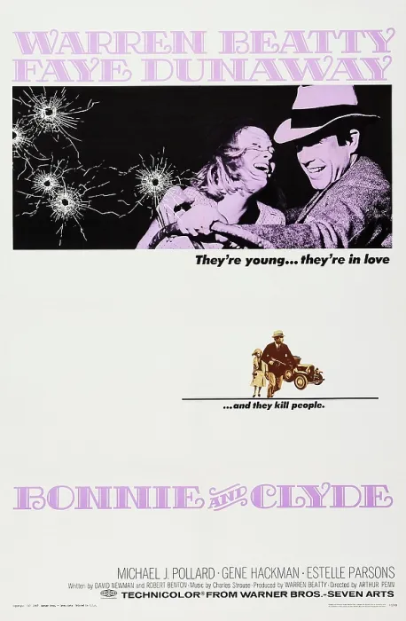 Framed Print : BONNIE AND CLYDE, US poster art, from left: Faye Dunaway, Warren Beatty 1967