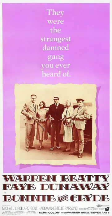 Framed Print : BONNIE AND CLYDE, US poster art, from left: Gene Hackman, Estelle Parsons, Warren Beatty, Faye Dunaway, Michael J. Pollard, 1967