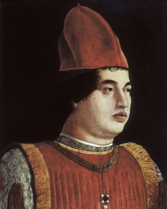 Framed Print : BONSIGNORI, Francesco (1455-1519). Portrait of Gian Francesco Gonzaga. ca. 1490. Veronese school. Renaissance art. Quattrocento. Tempera on wood. ITALY. Bergamo