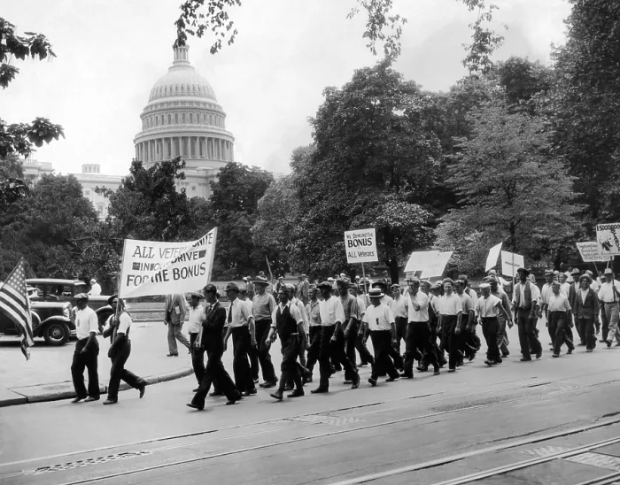 Framed Print : Bonus Army parade in Washington DC. Members of The Rank and File Group march on July 15, 1932. (CSU_ALPHA_1774) CSU Archives / Everett Collection Framed Print : Bonus Army parade in Washington DC. Members of The Rank and File Group march on July 15, 1932. (CSU_ALPHA_1774) CSU Archives / Everett Collection