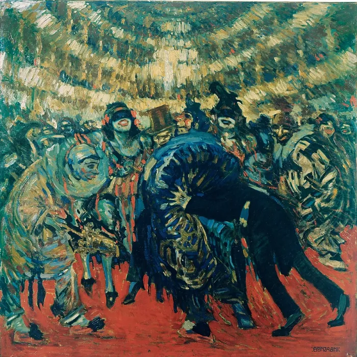 Framed Print : Bonzagni Aroldo, The Masked Ball at Scala Theater, 1912, 20th Century, oil on canvas, Italy, Piemonte, Turin Framed Print : Bonzagni Aroldo, The Masked Ball at Scala Theater, 1912, 20th Century, oil on canvas, Italy, Piemonte, Turin
