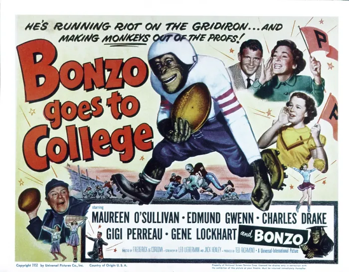 Framed Print : BONZO GOES TO COLLEGE, Edmund Gwenn, Bonzo, Charles Drake, Maureen O'Sullivan, Gigi Perreau, 1952