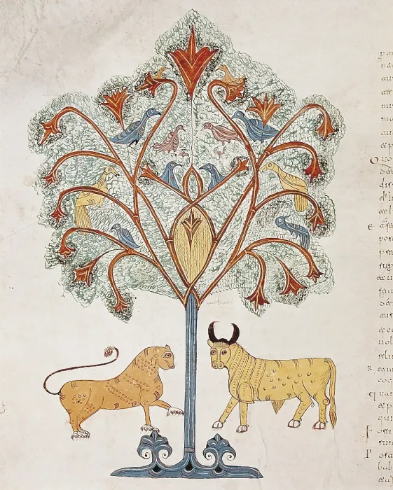 Framed Print : Book of Daniel. 10th c. Dreaming of the Nebuchadnezzar's tree. Mozarabic art. Miniature Painting. SPAIN. Leon. Library of the Royal Colegiate Church of Saint Isidoro Framed Print : Book of Daniel. 10th c. Dreaming of the Nebuchadnezzar's tree. Mozarabic art. Miniature Painting. SPAIN. Leon. Library of the Royal Colegiate Church of Saint Isidoro