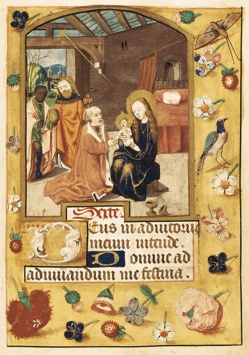 Framed Print : Book of Hours. 15th c. Epiphany scene. Work known as 'Hours of the Queen of Sweden'. Illuminations of the school of Bruges