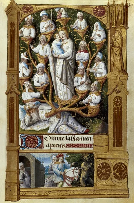 Framed Print : Book of Hours for Charles V. 16th c. French school. Cod. Vitr. 24-3. Folio 149. Tree of Jesse