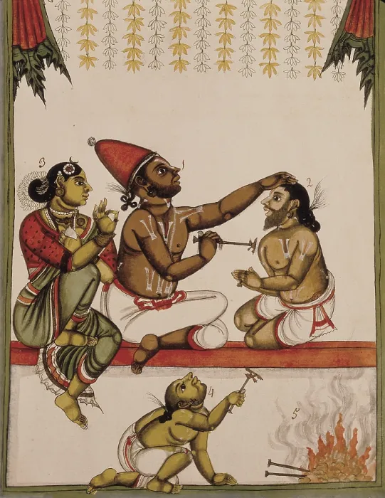 Framed Print : Book of the Moghul. Ms. 8300. 17th c. Tatoo. Hindu art. Miniature Painting. ITALY. Venice. Biblioteca nazionale marciana (St. Mark's Library)