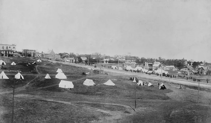 Framed Print : Boomer Camp in Arkansas City, Kansas, before opening of the Cherokee Strip on Sept. 1893 Framed Print : Boomer Camp in Arkansas City, Kansas, before opening of the Cherokee Strip on Sept. 1893